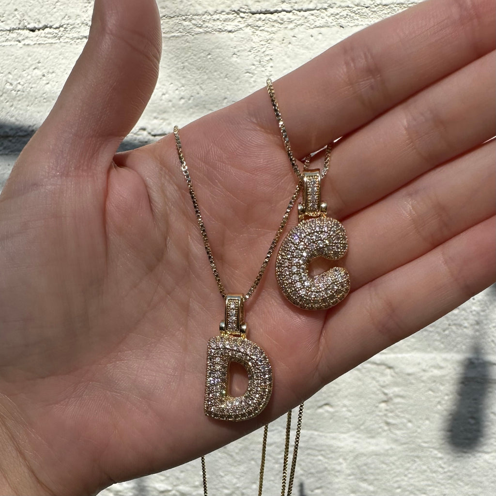 Stone Bubble Initial Necklace – The Silo Boutique